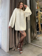 Maglione lungo con micro paillettes