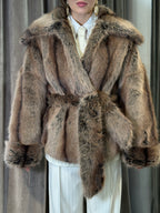 Pelliccia ecologica con cintura  SILENCE LIMITED