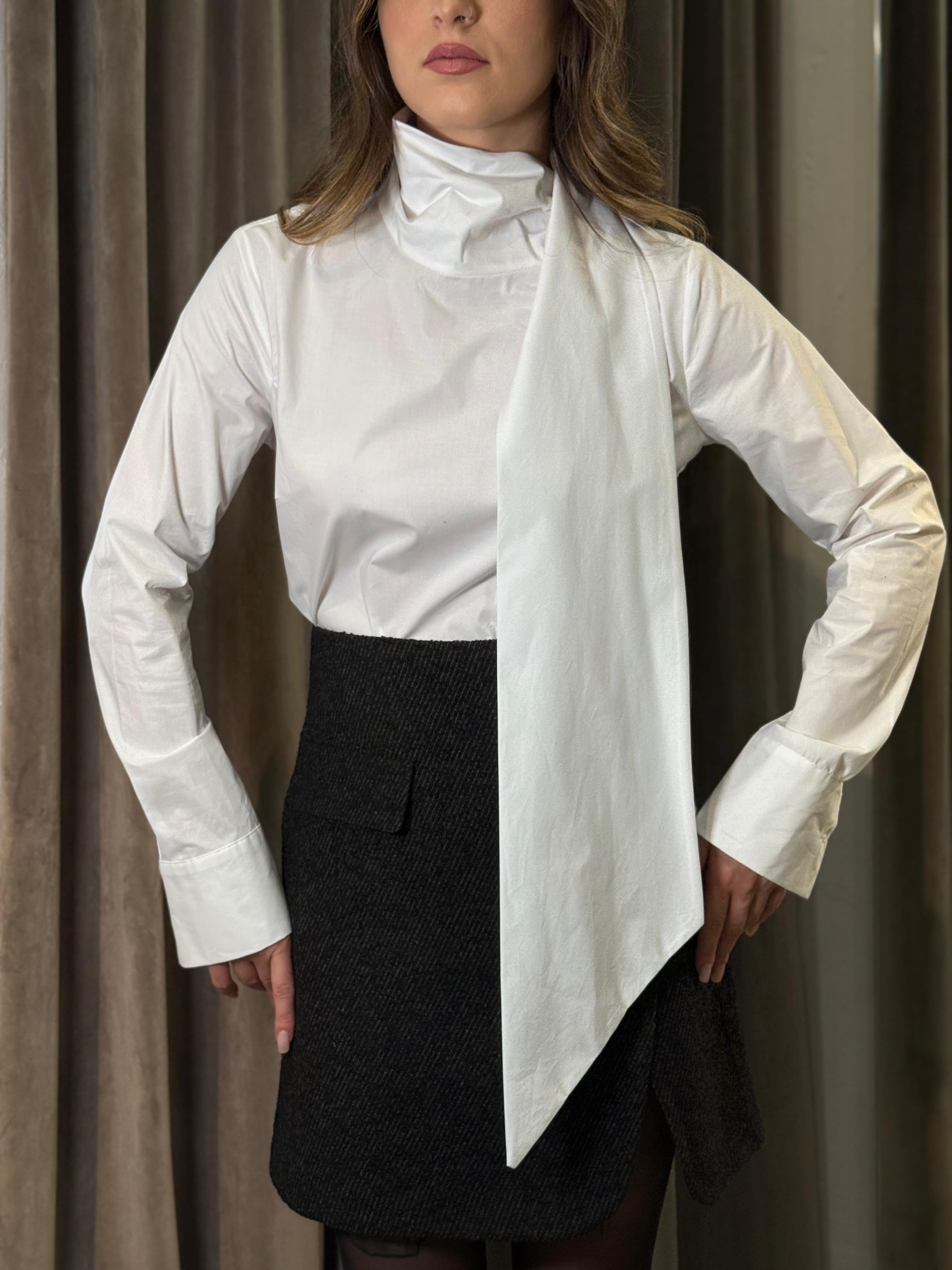Camicia in cotone collo sciarpa SANDRO FERRONE