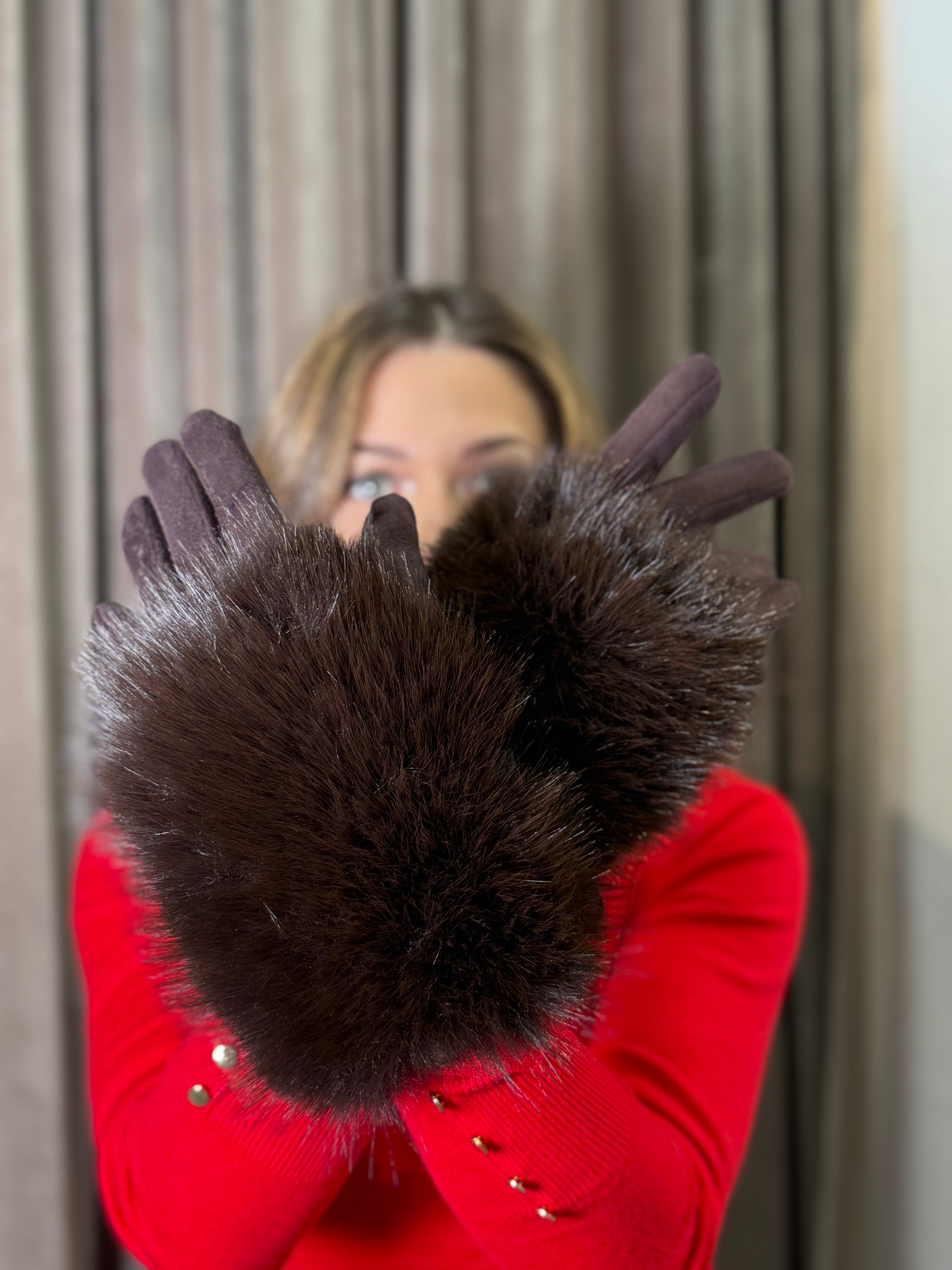 Guanti con pelliccia