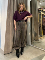 Pantalone pied de poule con cinturino