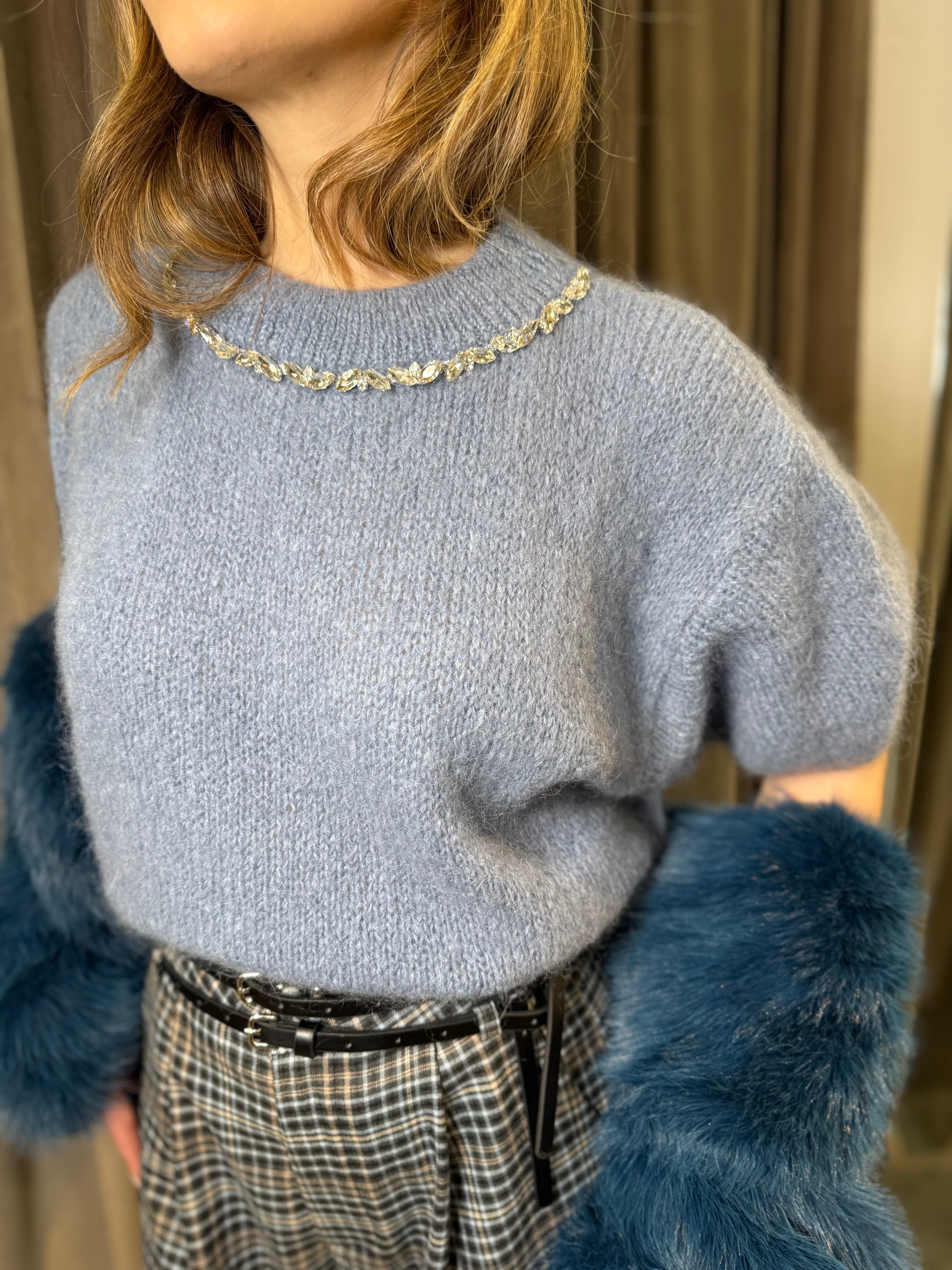 Maglioncino mezza manica con dettaglio