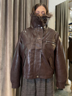 Bomber ecopelle con ecopelliccia interna