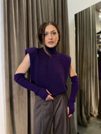 Maglione smanicato con manicotti VICOLO