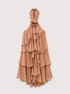 Abito con balze scollo halter DIXIE
