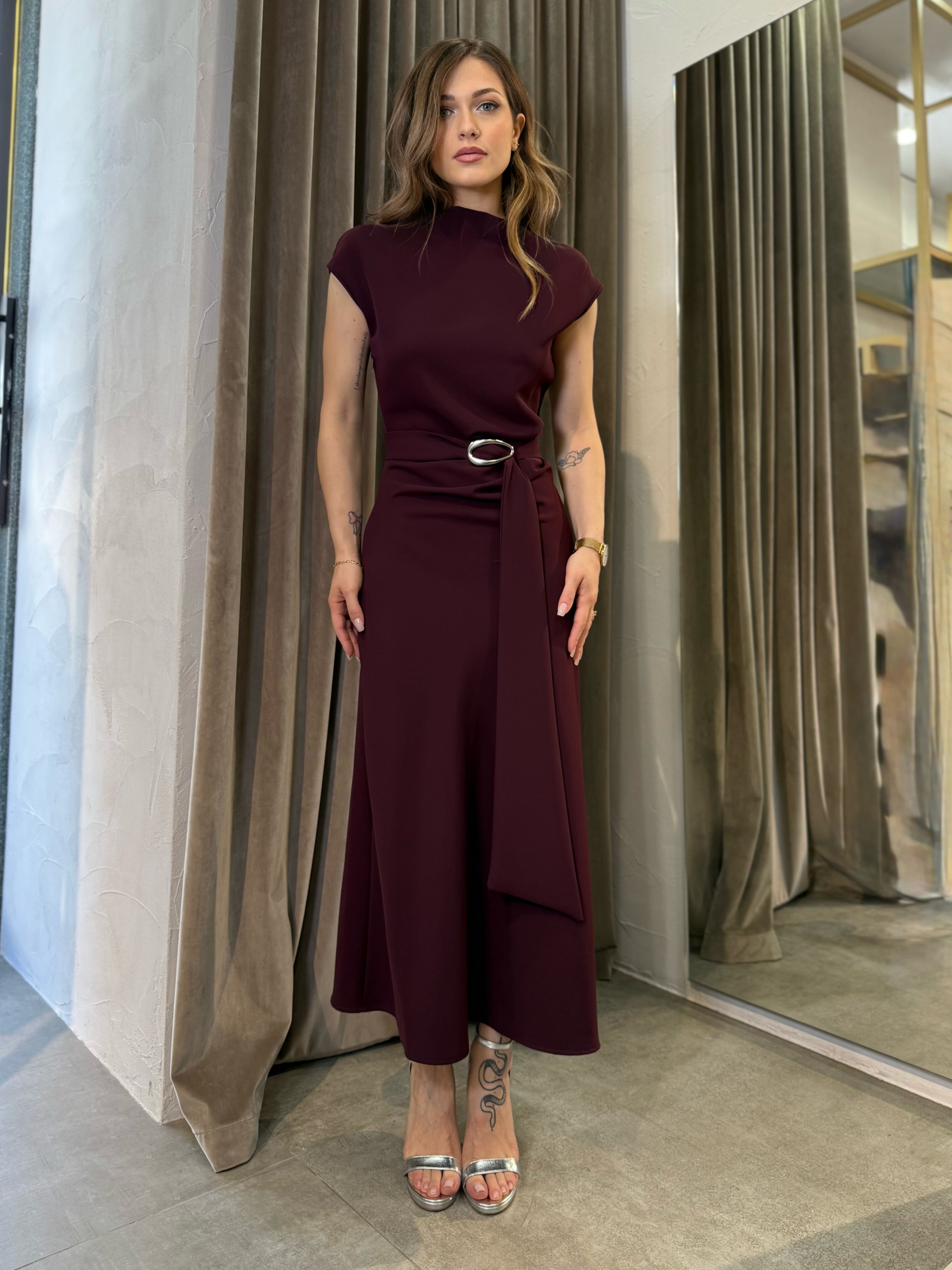 Vestito lungo con scollo asimmetrico IMPERIAL