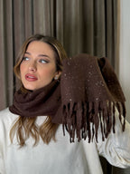 Sciarpa con brillantini e micro paillettes