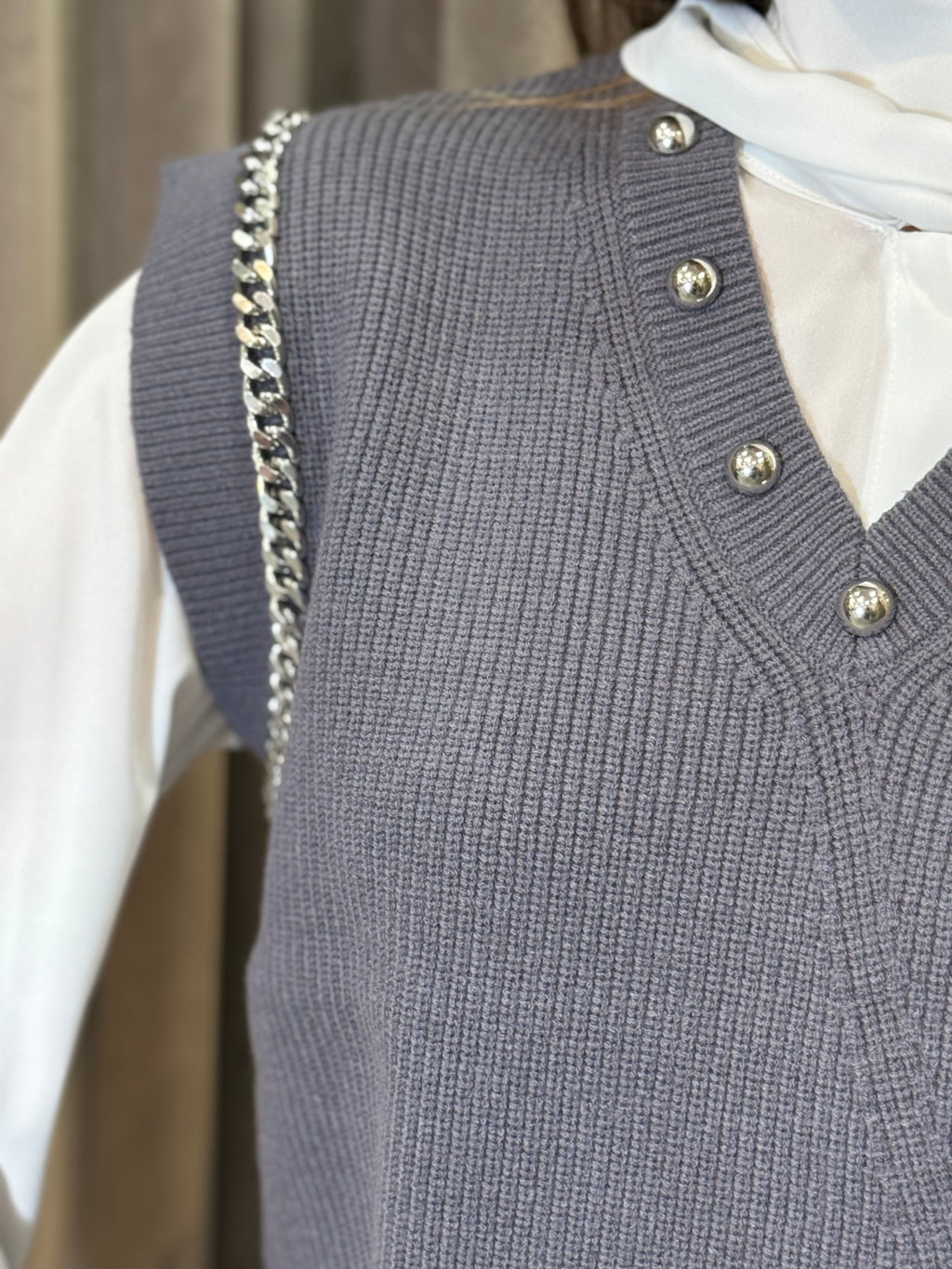 Gilet in maglia con catene TRASH AND LUXURY