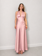Abito satin scollatura marylin IMPERIAL
