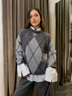 Maglione a rombi girogola VICOLO