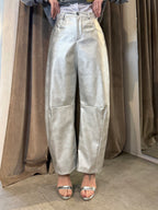 Pantalone ecopelle argento VICOLO