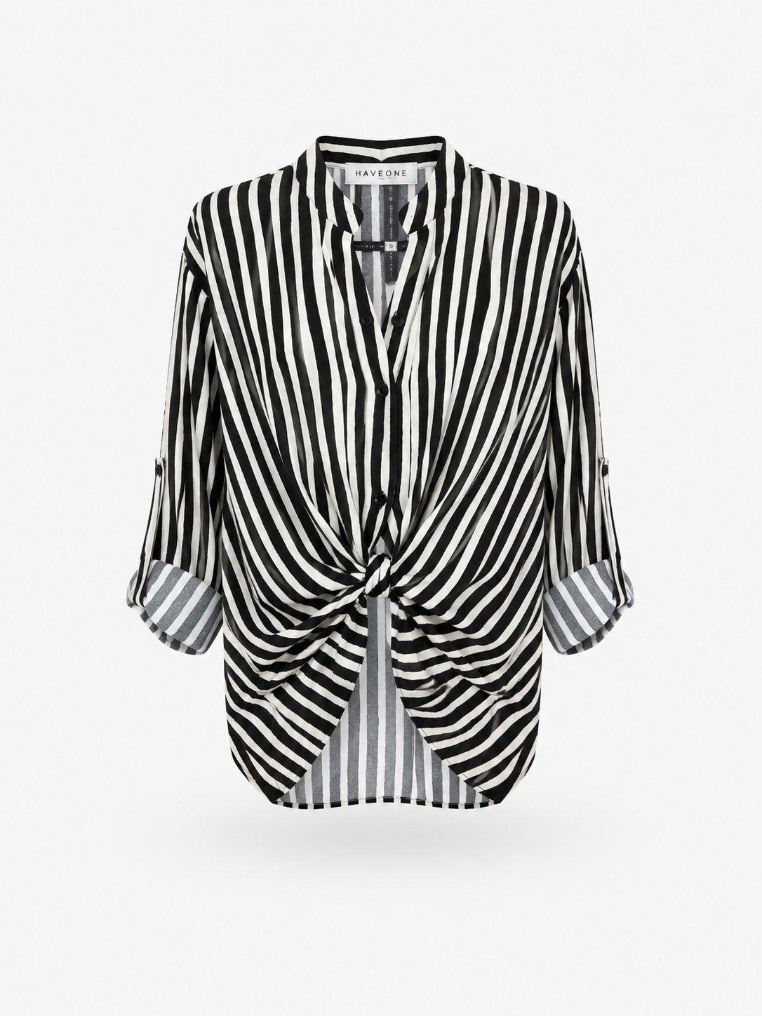 Camicia a righe annodata HAVEONE