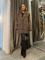 Blazer monopetto over in fantasia check