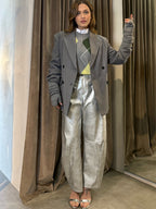 Pantalone ecopelle argento VICOLO