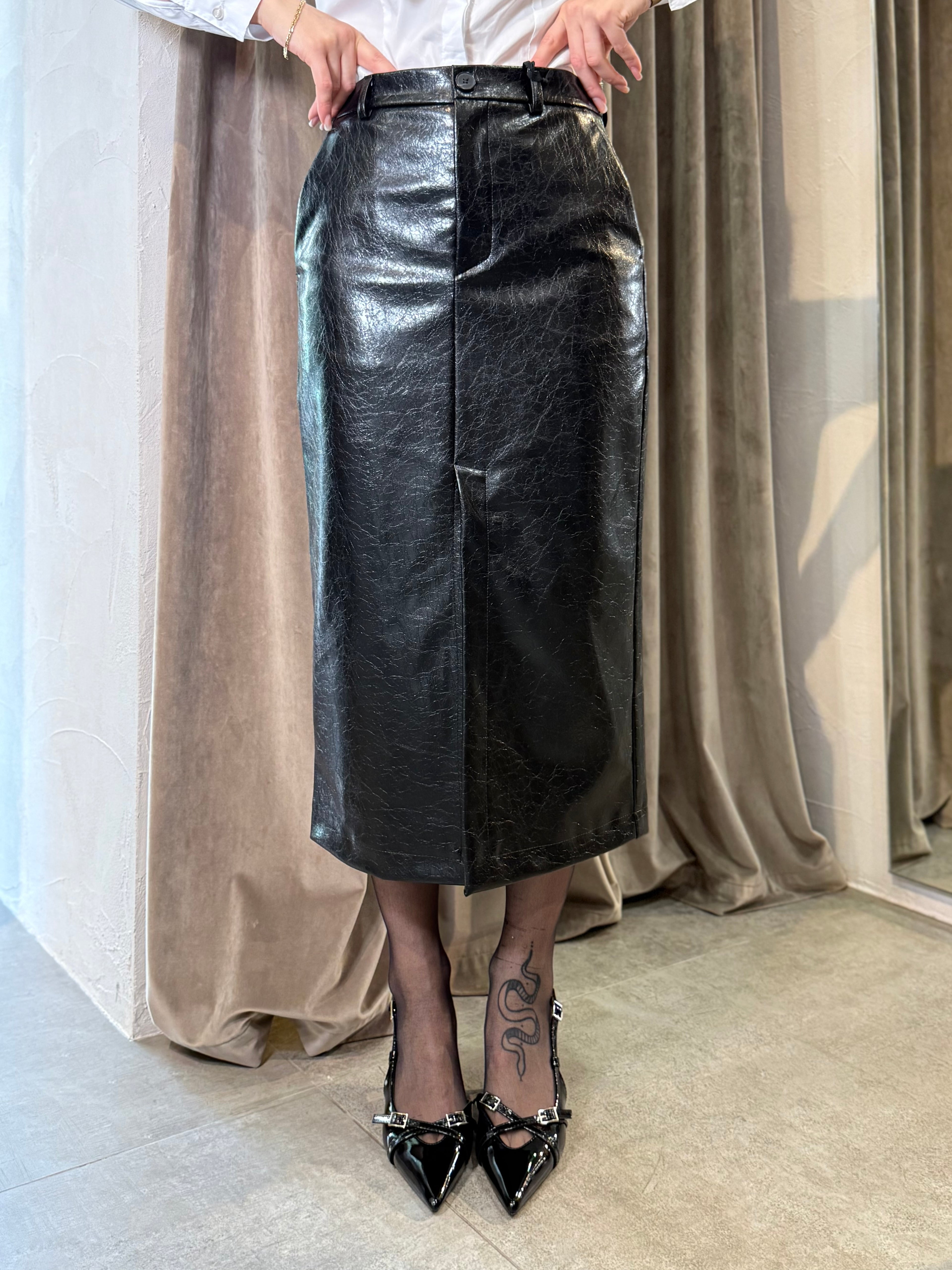 Gonna Midi ecopelle VICOLO