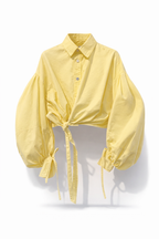 Camicia crop con maniche ampie