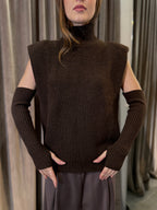 Maglione smanicato con manicotti VICOLO