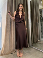 Coordinato satin marrone OPERÀ