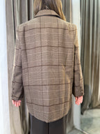 Blazer monopetto over in fantasia check