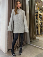 Maglione lungo con micro paillettes