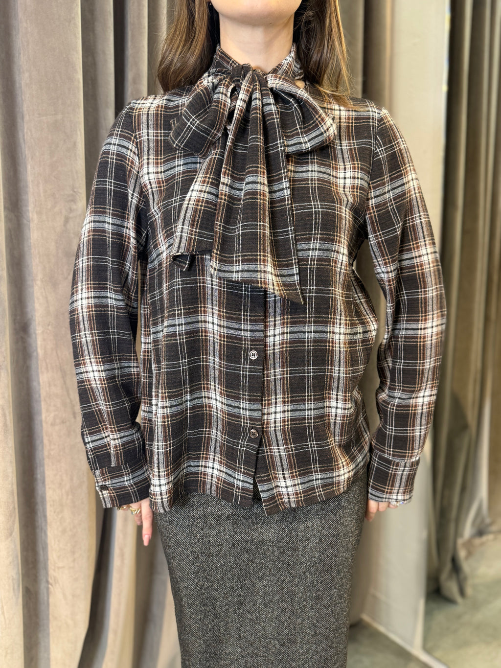 Camicia tartan con fiocco HAVEONE