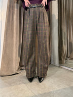 Pantalone pied de poule con cinturino