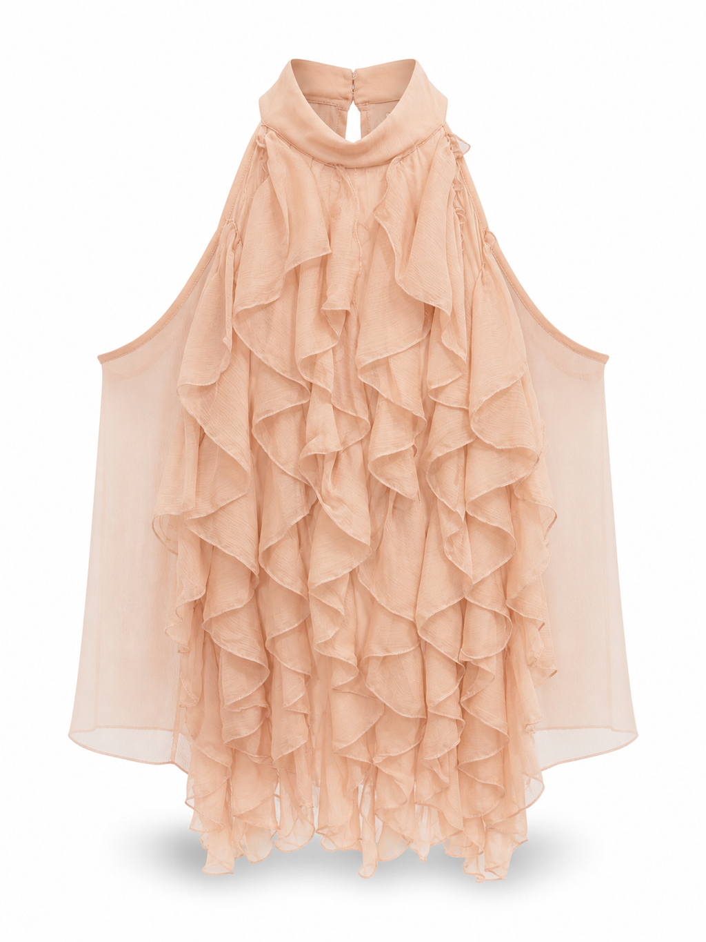 Top scollo halter con volant SOUVENIR