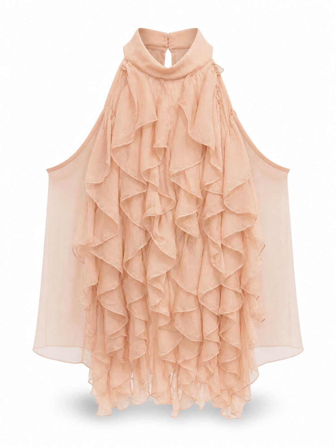 Top scollo halter con volant SOUVENIR