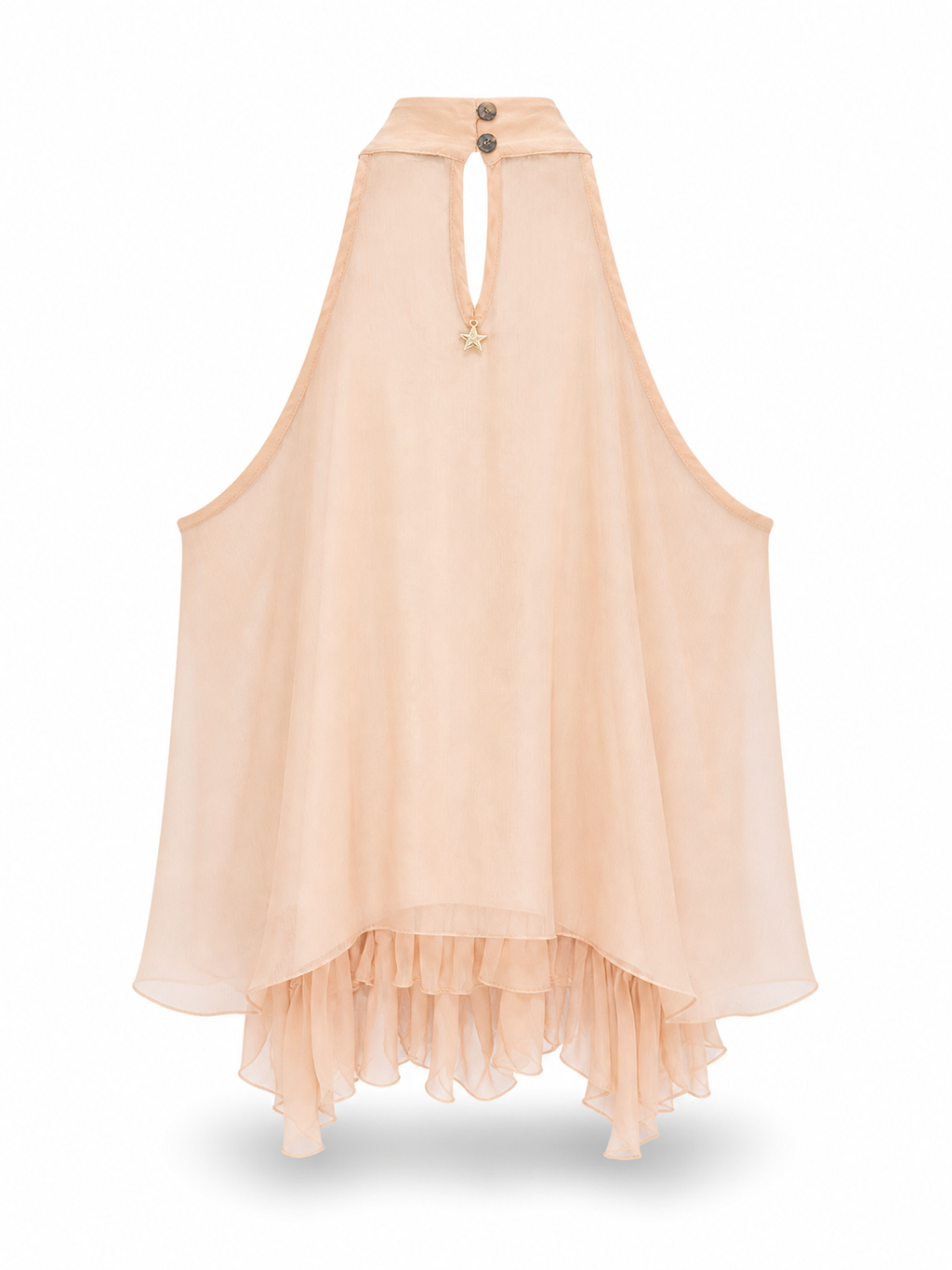 Top scollo halter con volant SOUVENIR