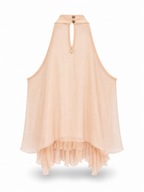 Top scollo halter con volant SOUVENIR