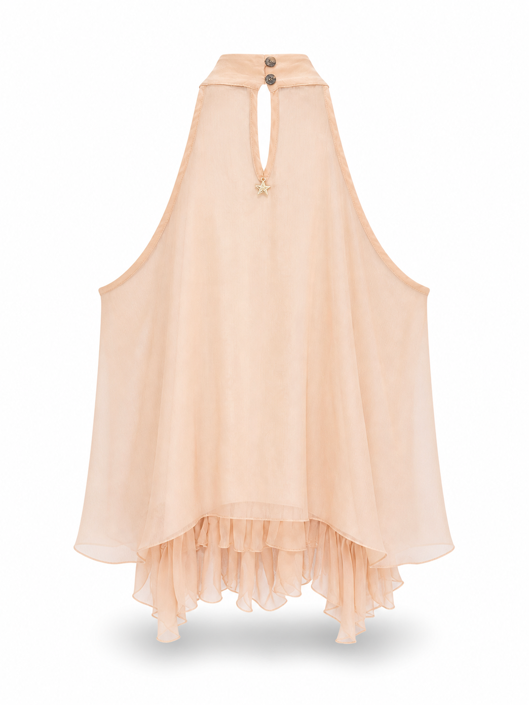 Top scollo halter con volant SOUVENIR