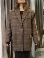 Blazer monopetto over in fantasia check