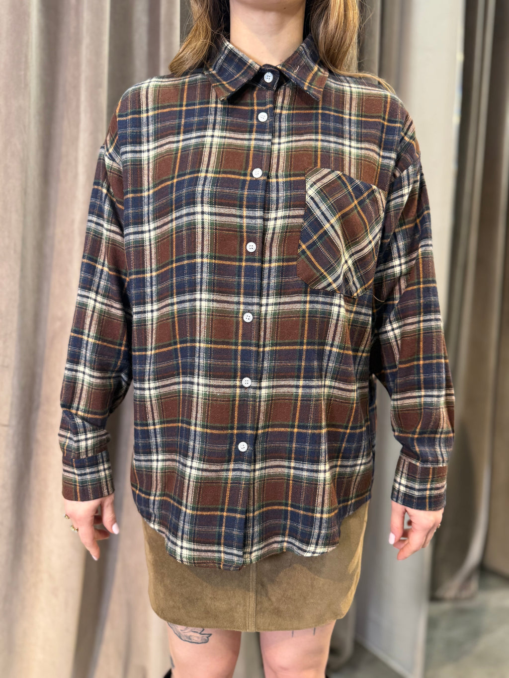 Camicia a quadri in flanella rasata