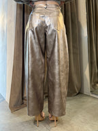 Pantalone ecopelle champagne  VICOLO