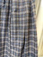 Pantaloni culotte a quadri marrone-beige-azzurro