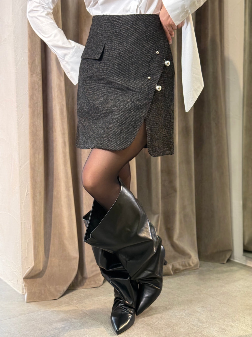Gonna in misto lana boucle SANDRO FERRONE