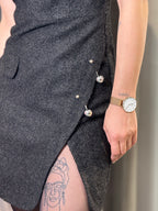 Abito con scollo barca in misto lana boucle SANDRO FERRONE