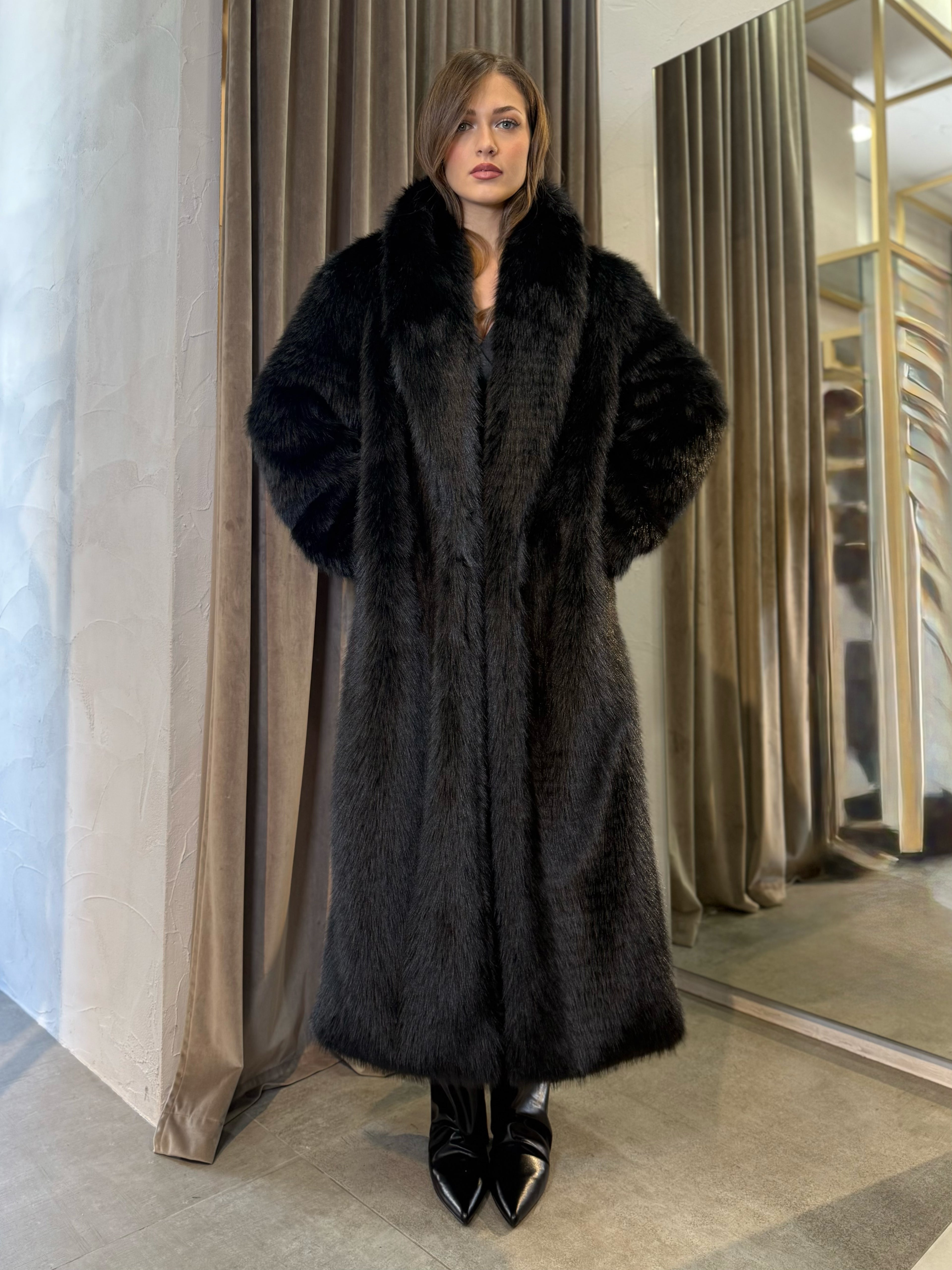 Cappotto in eco pelliccia SANDRO FERRONE